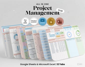 Small Business Project Management Spreadsheet for Google Sheets Excel Team Task Tracker Timeline Planner Kanban Board Gantt Chart