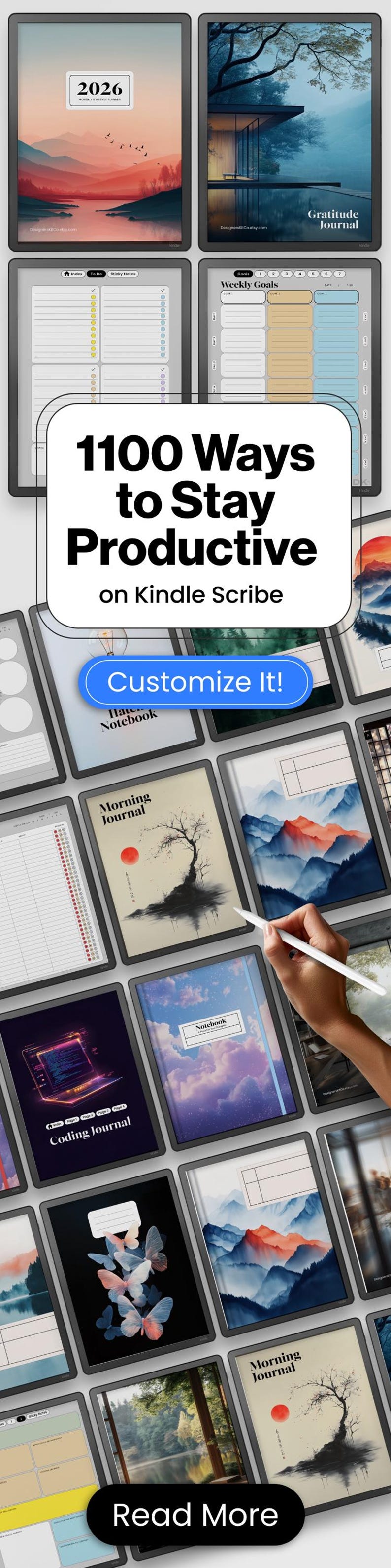 Productivity Bundle for Kindle Scribe Colorsoft | 1100+ Items (Digital Download)
