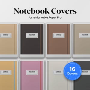 Pacchetto di copertine per quaderni per reMarkable Paper Pro PDF Copertina per quaderni per reMarkable Modello Planner Organizer Note Logbook Blocco note Righello largo