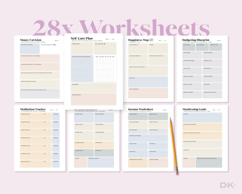 Dream Board Manifestation Law of Attraction Goal Mindfulness Journal Printable Planner