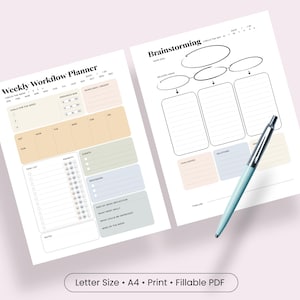 Planificador de trabajo editable, plantilla imprimible de horario de jornada laboral, planificador diario de productividad, lista de tareas pendientes, matriz de prioridades, PDF rellenable de oficina