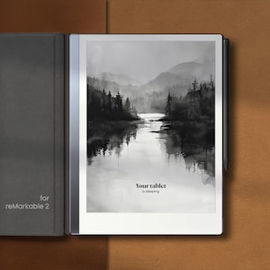 Ekran do spania dla Remarkable 2 Szablon Zawieszony ekran pasuje do Remarkable Notebook Cover Notatnik Akcesoria eink Tryb ciemny PNG Szablon