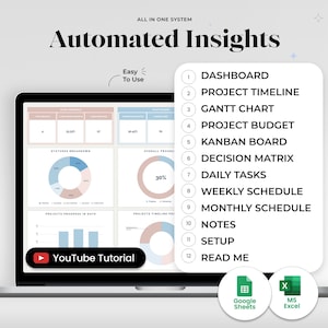 Task tracker tab of the project management spreadsheet showing tasks, owners, due dates and status columns, an easy team planner for tracking small business projects in Google Sheets.
