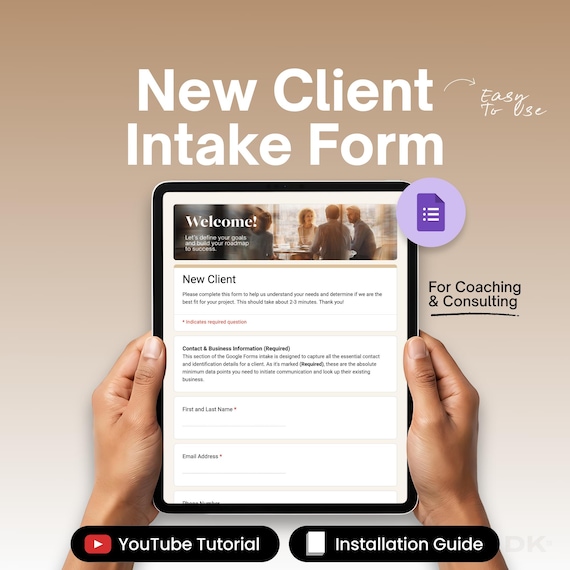 Client Intake Form for Google Forms Coaching Consultation Editable Onboarding Questionnaire Service Business Client Information Template