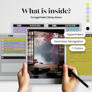 Legal Pad for reMarkable Paper Pro Template Legal Notebook Memo Pad fits reMarkable Pro Template Note Pad Hyperlinked PDF Planner Color