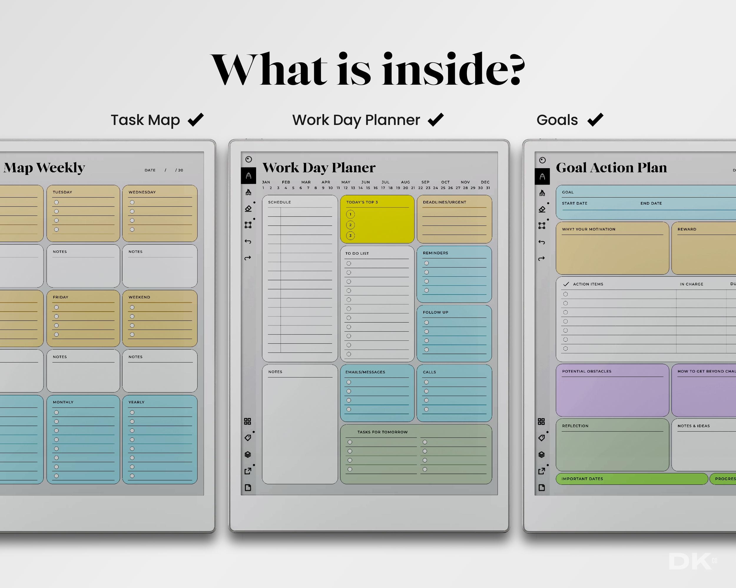 Productivity Bundle for Remarkable Paper Pro Template Set of Planner ...