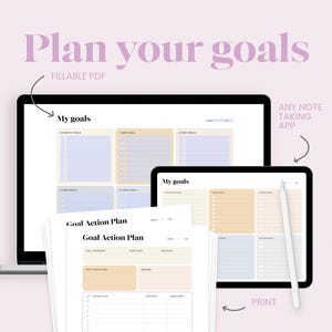 Goal Setting Planner Printable Goal Orientation Planner Yearly Goal Work Business Tracker Life Goal Spreadsheet Work Planner Productivity