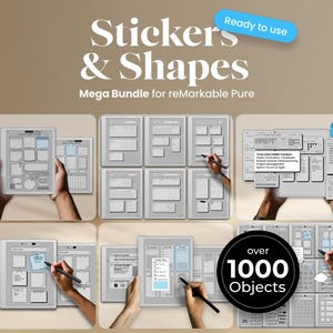 Stickers Bundle for reMarkable Paper Pure Template Copy Paste Icon Shapes Interactive To Do Notebook rmdoc