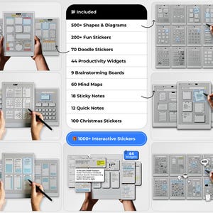 Stickers Bundle for reMarkable Paper Pro Template Stickers for reMarkable Pro Shapes Copy Paste Icon Visuals To Do reMarkable Notebook rmdoc