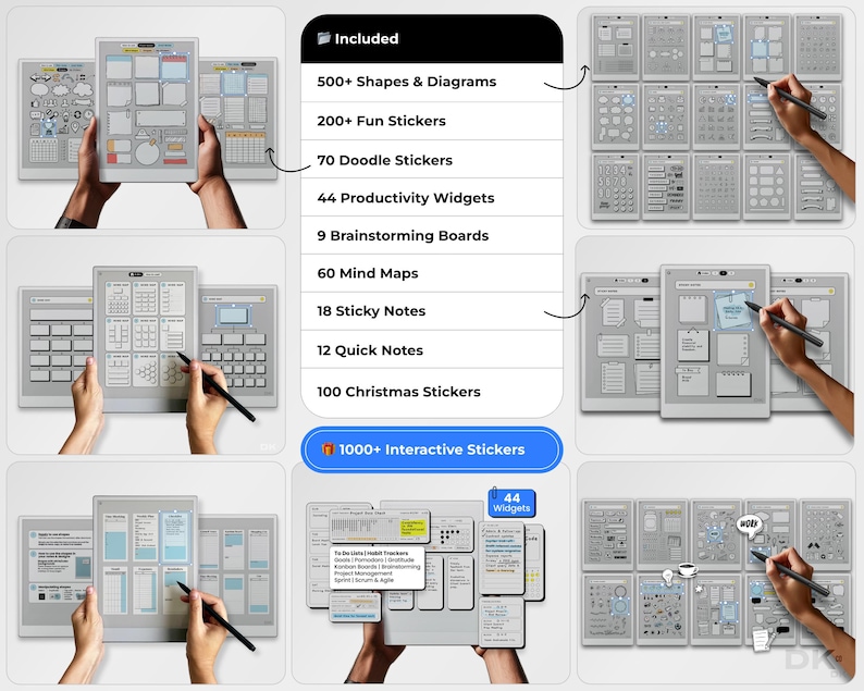 Stickers Bundle for Remarkable Paper Pro Template Stickers for ...
