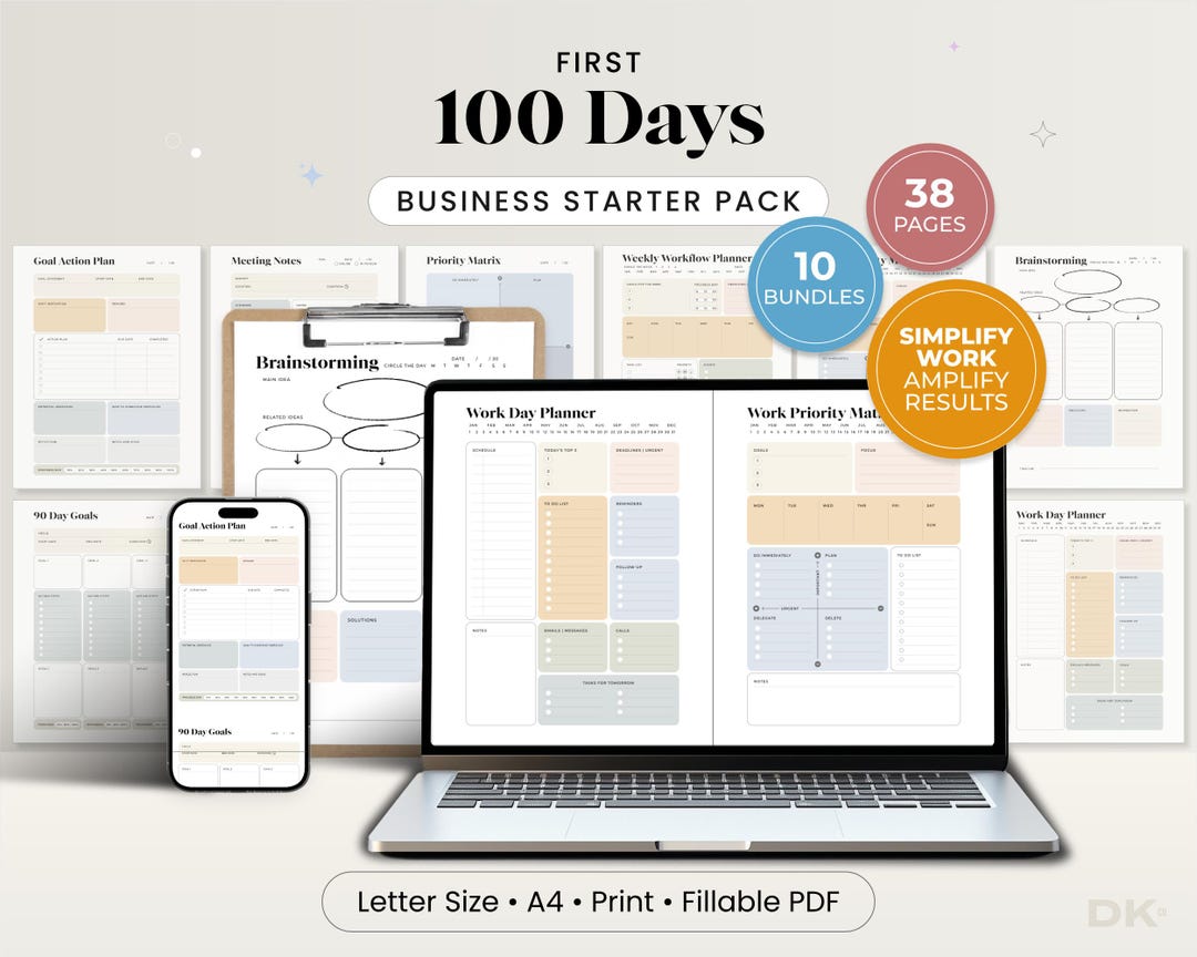 The First 100 Days Business Starter Pack 2026 Small Business Launch Kit ...