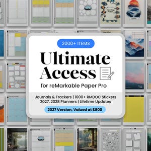 Productivity Bundle for reMarkable Paper Pro: 2000+ Items, 2027 Planner, Stickers, (Digital Download)