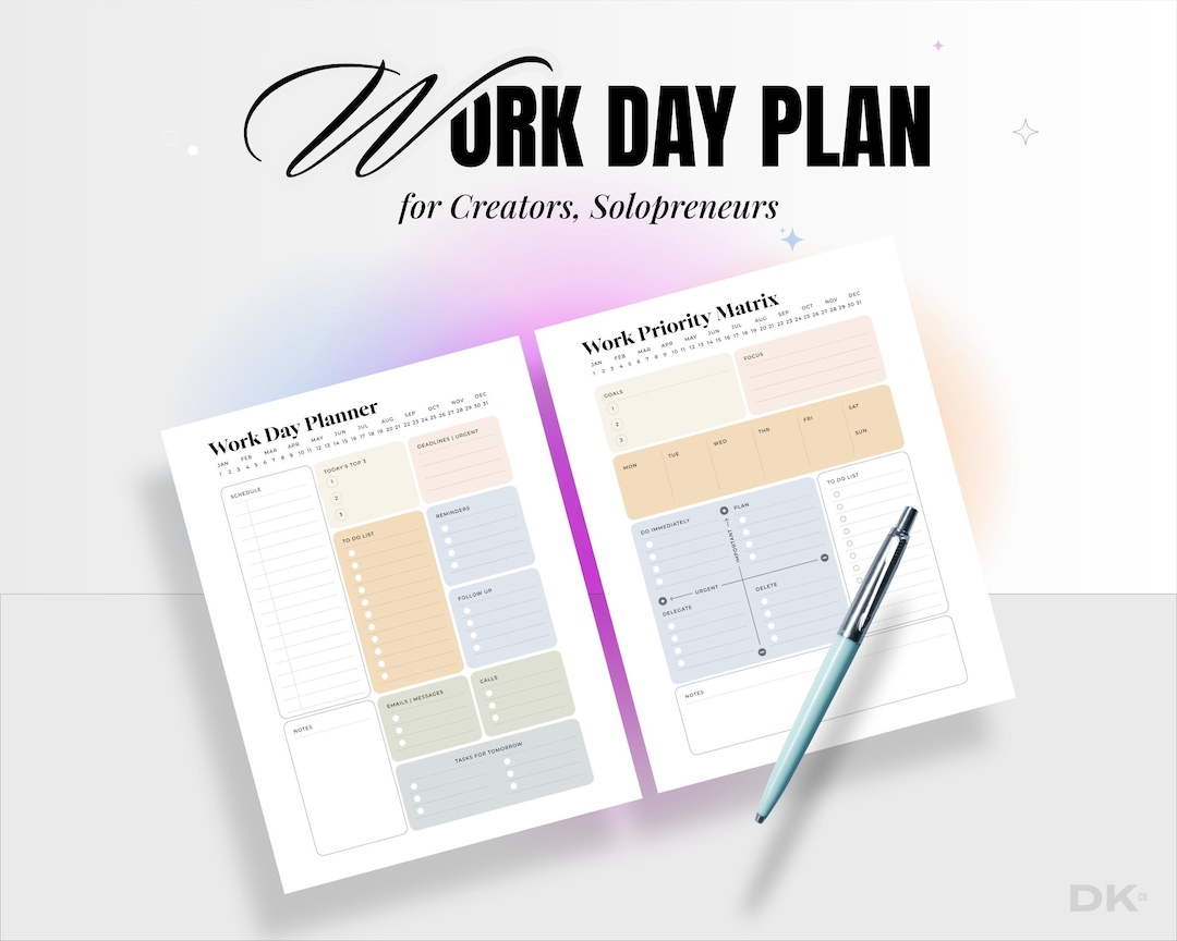 Printable Digital Planner Productivity Work From Home Business Planner ...