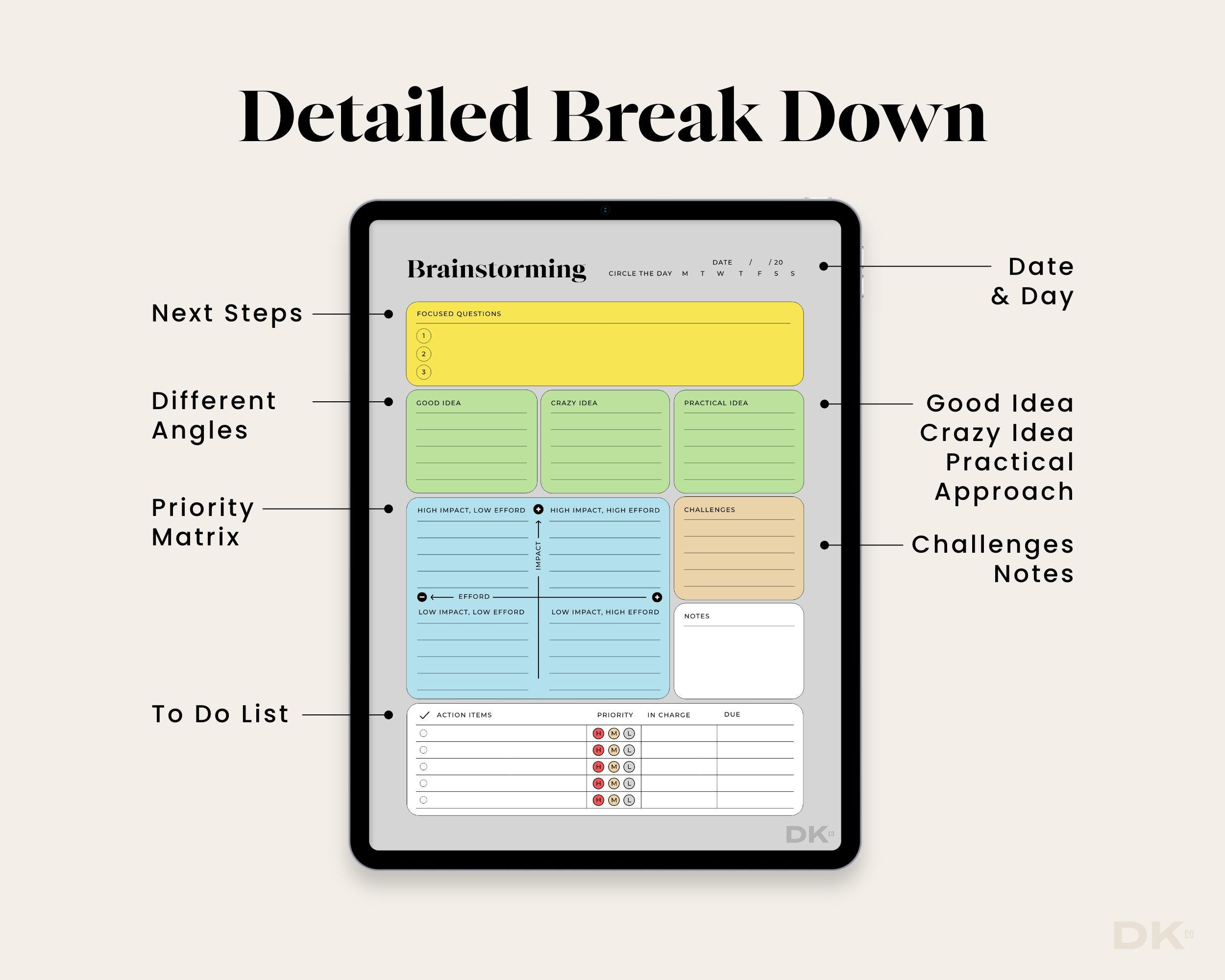 Brainstorming for Goodnotes Template Brainstorm Planner for Notability ...