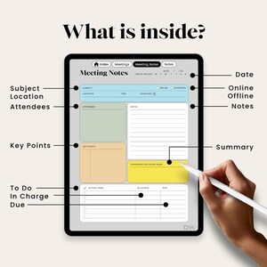 Digital Meeting Notebook for Goodnotes Meeting Minutes for Notability Note Taking Meeting Notes Business Meeting Minutes for Goodnotes