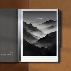 Schermata di sospensione per Remarkable 2 Template Schermo sospeso adatto a Remarkable Notebook Cover Notepad Accessori eink Dark Mode PNG Template