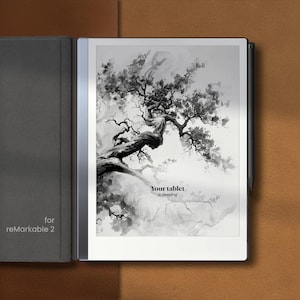 Schermata di sospensione per Remarkable 2 Template Schermo sospeso adatto a Remarkable Notebook Cover Notepad Accessori eink Dark Mode PNG Template