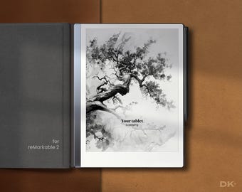 Sleep Screen for Remarkable 2 Template Suspended Screen fits Remarkable Notebook Cover Notepad Accessories eink Dark Mode PNG Template