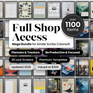 Productivity Bundle for Kindle Scribe Colorsoft | 1100+ Items (Digital Download)