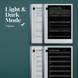 Goal Planner for Remarkable 2 and Remarkable Pure Template Dark Mode ...