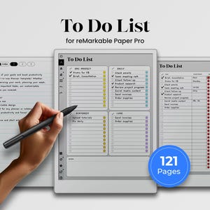 Modello di elenco di cose da fare per reMarkable Pro Elenco di cose da fare e note per reMarkable Checklist Task Tracker Pacchetto di elenchi di cose da fare Business Planner Journal
