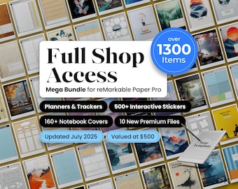 Productivity Bundle for reMarkable Paper Pro Template 2025 Planner for reMarkable Pro Template PDF Project Planner Journal Ultimate Bundle