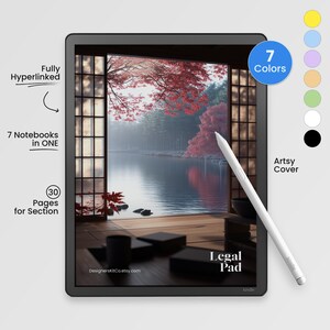 Legal Pad for Kindle Scribe Colorsoft Digital Notes Template Productivity Memo Notebook Hyperlinked PDF Planner