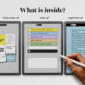 Legal Pad for Kindle Scribe Colorsoft Digital Notes Template Productivity Memo Notebook Hyperlinked PDF Planner