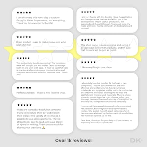 May include: Image featuring customer reviews with star ratings. Text includes phrases like "wonderful bundle," "great product," and "perfect purchase." The bottom of the image reads "Over 1k reviews!"