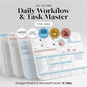 Taakvolgsysteem voor Google Sheets Excel, sjabloon voor projectmanagement van een socialmediabureau, workflow voor een team, klantenlogboek