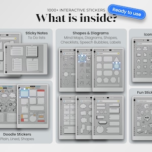 Stickers Bundle for reMarkable Paper Pro Template Stickers for reMarkable Pro Shapes Copy Paste Icon Visuals To Do reMarkable Notebook rmdoc