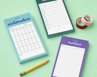Monogram Notepad Custom Initial Writing Pad Personalized Stationery Desk Accessory Office Organization Gift for Teacher Coworker Employee