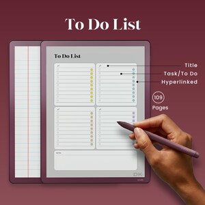 To Do List Template for Kindle Scribe Colorsoft To Do Notes for Kindle Checklist Task Tracker Bundle Business Planner Journal Workflow