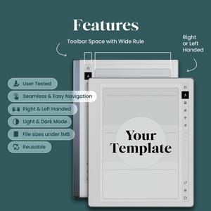 To Do List for reMarkable 2 and reMarkable Pure Template Simple Planner Daily Task List Digital Checklist Dark Mode Toolbar Wide Rule