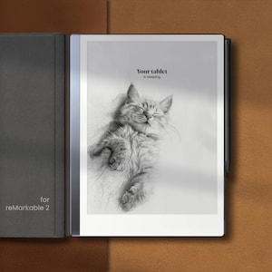 Schermata di sospensione per Remarkable 2 Template Schermo sospeso adatto a Remarkable Notebook Cover Notepad Accessori eink Dark Mode PNG Template