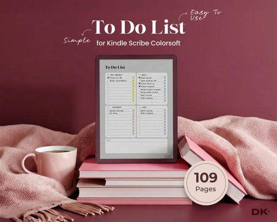 To Do List Template for Kindle Scribe Colorsoft To Do Notes for Kindle Checklist Task Tracker Bundle Business Planner Journal Workflow