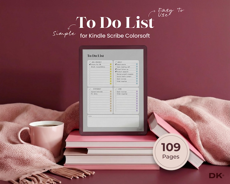 To Do List Template for Kindle Scribe Colorsoft To Do Notes for Kindle Checklist Task Tracker Bundle Business Planner Journal Workflow