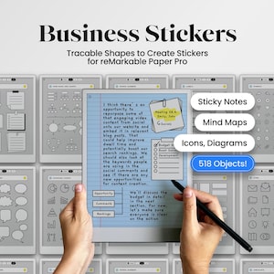 Custom Stickers for reMarkable Pro Template Traceable Shapes Visuals for reMarkable Template Shapes Business eink Sticker To Be Traced PDF