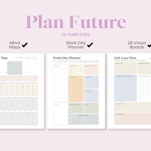 Digital Planner PDF Productivity Planner Download Work From Home Time Management System Gift for Coworker Meeting Note Template Student