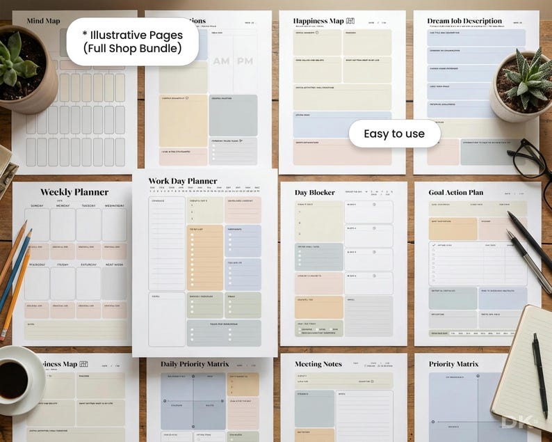 Goal Setting Planner Printable Goal Orientation Planner Yearly Goal Work Business Tracker Life Goal Spreadsheet Work Planner Productivity