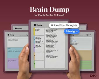 Brain Dump Template for Kindle Scribe Colorsoft Digital Planner Checklist Organizer Task Tracker Productivity Notebook Template