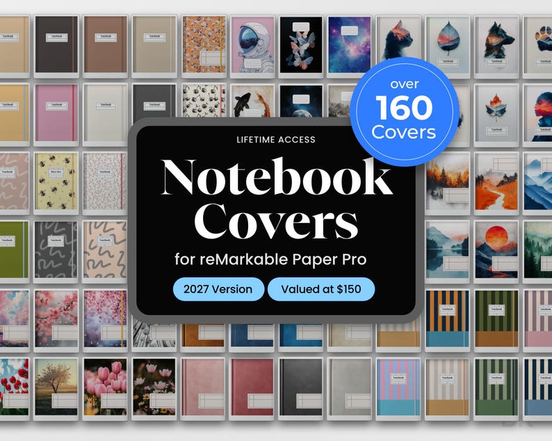 Notebook Covers 2027  for reMarkable Paper Pro Template PDF Notebook Cover Colorful Eink for reMarkable Pro Planner Organiser Smart Notepad
