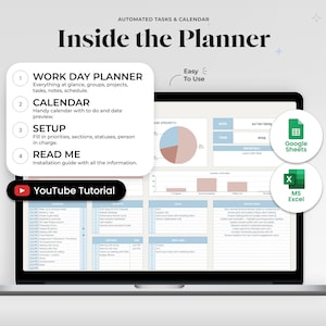 Task Tracker and Daily Workflow Spreadsheet for Google Sheets Project Management Template for Small Business Professional Productivity Tool