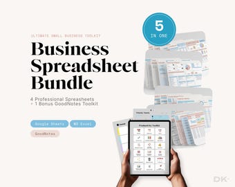 Small Business Spreadsheet Bundle for Google Sheets Excel Client Tracker Invoice Project Management Tax Tracker Daily Planner Freelancer