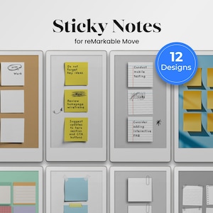 Sticky Notes for reMarkable Move Template Digital Notes Task Planner Notebook fits reMarkable Pro Move Productivity Notes Daily Notepad