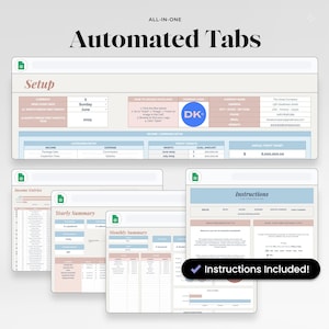 Business Finance Spreadsheet Small Business Accounting Template Tax Preparation System Digital Excel Organization Financial Tracking Tool Entrepreneur Bookkeeping Solution Professional Record Keeping Seven Tabs Automated Entries Account