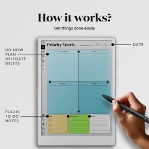 Priority Matrix for reMarkable Paper Pro Template Eisenhower Decision Matrix reMarkable Pro Decision Maker Checklist for rMPP Priority List