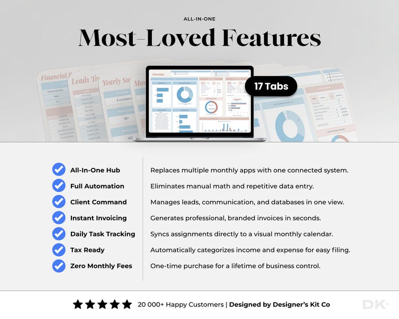 Easy Bookkeeping Template for Small Business Finance Spreadsheet Income ...