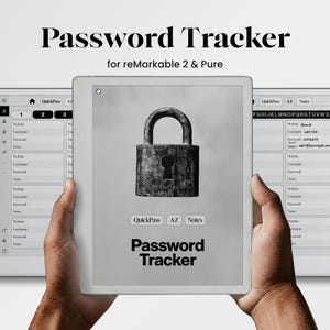 Outil de suivi des mots de passe pour reMarkable 2 et reMarkable Pure Template Bloc-notes pour gestionnaire de carnets de notes