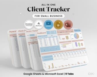 Client Tracker and Invoice Dashboard for Google Sheets Small Business Billing Template and Payment Tracker Automated Client Finance Log Tool